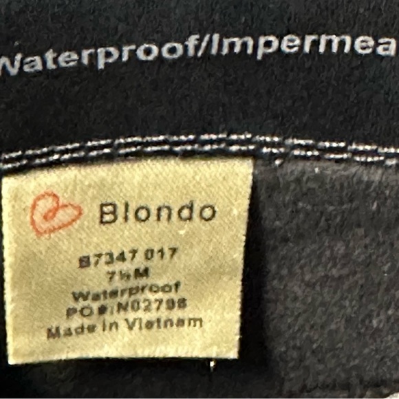 Blondo Drew Black Leather Ankle Boots Womens Waterproof Front Zip NWOB - Picture 8 of 9